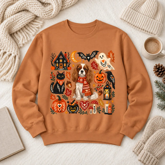 Custom Cavalier Halloween Scandinavian Unisex Sweatshirt Yam