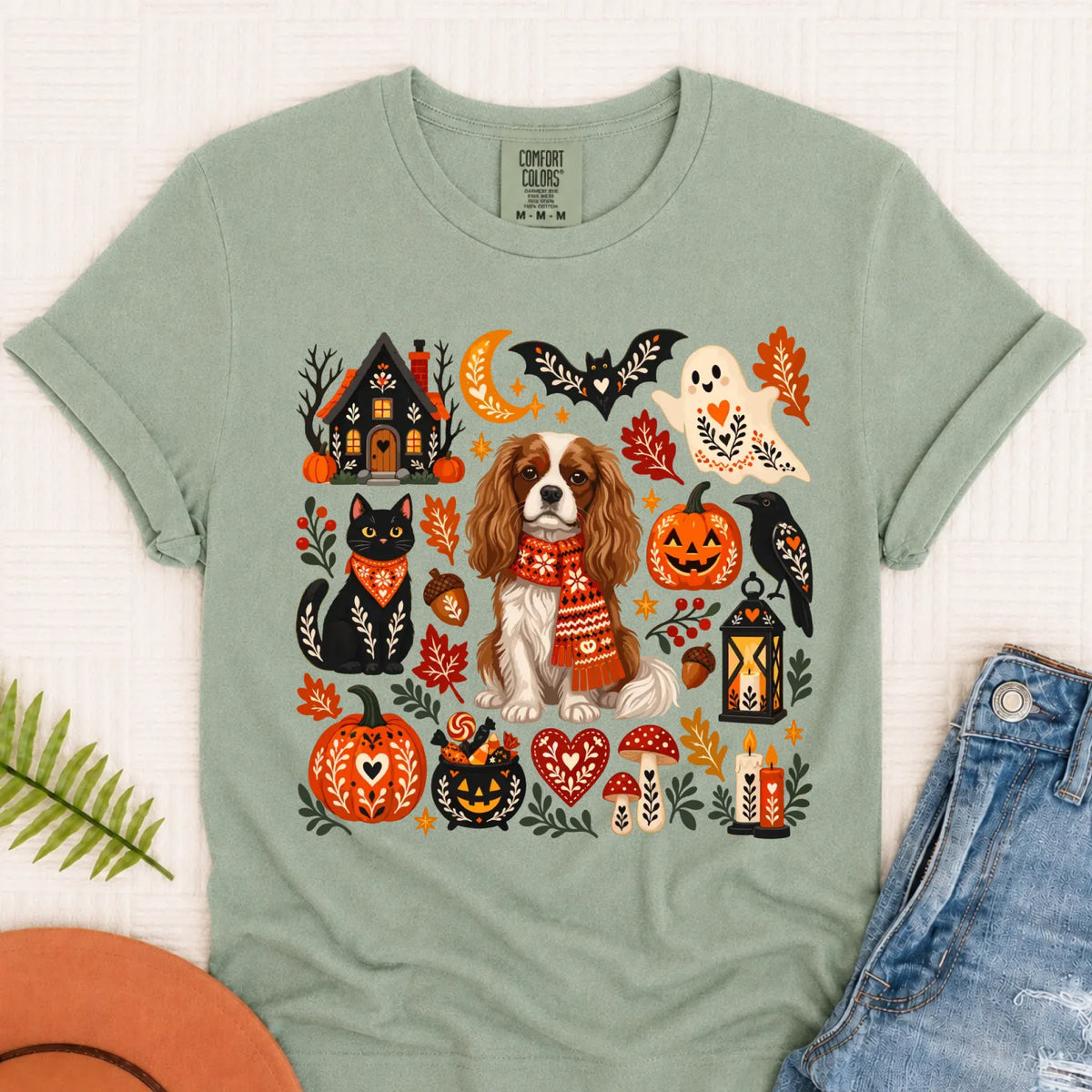 Custom Cavalier Halloween Scandinavian Unisex TShirt Bay