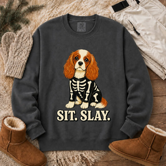 Custom Cavalier Halloween Skeleton Unisex Sweatshirt Pepper