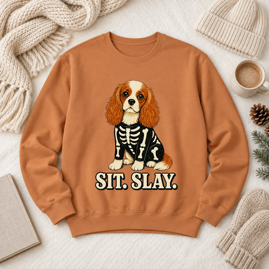 Custom Cavalier Halloween Skeleton Unisex Sweatshirt Yam