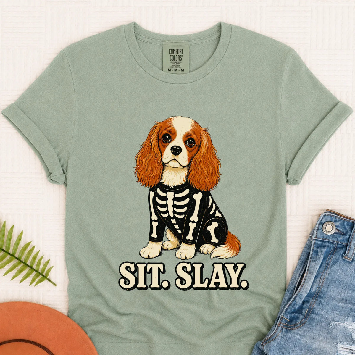 Custom Cavalier Halloween Skeleton Unisex TShirt Bay