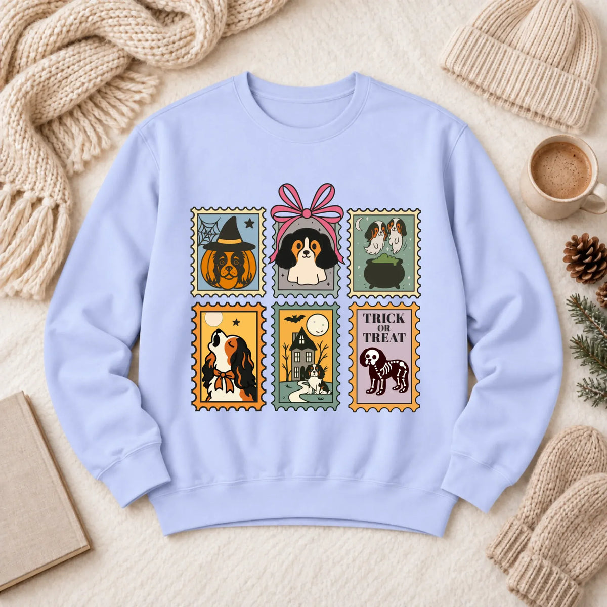 Custom Cavalier Halloween Stamps Unisex Sweatshirt Hydrangea