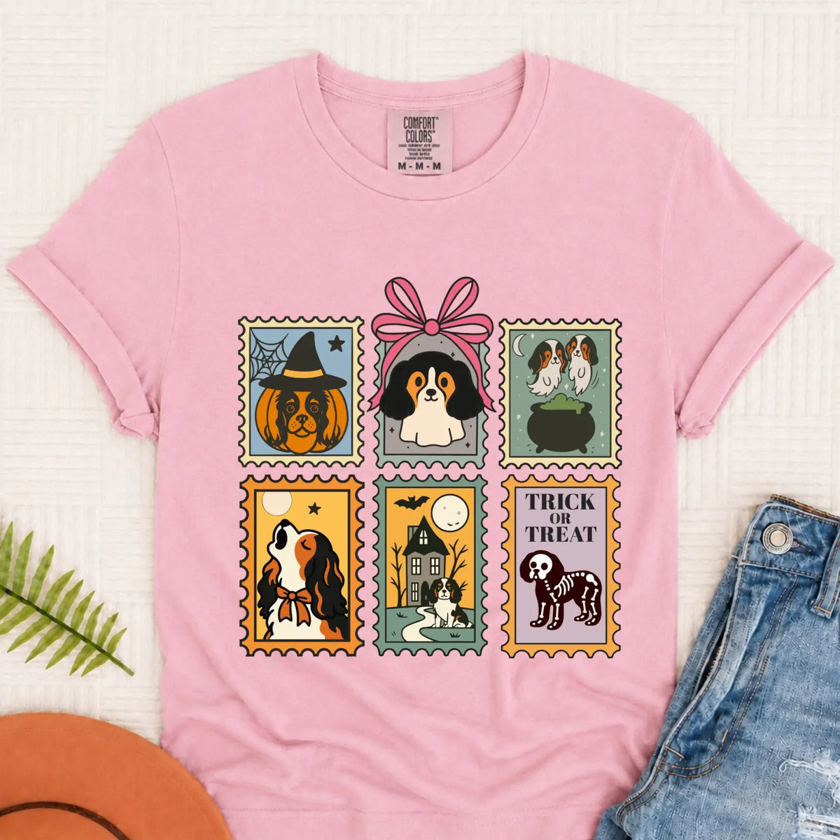 Custom Cavalier Halloween Stamps Unisex TShirt Blossom