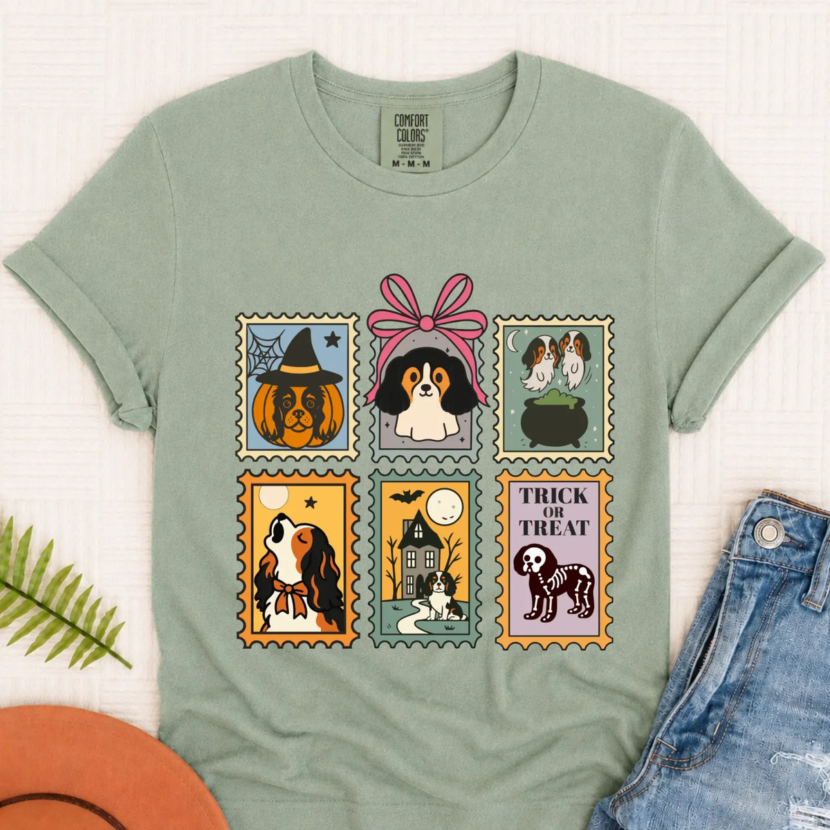 Custom Cavalier Halloween Stamps Unisex TShirt Bay