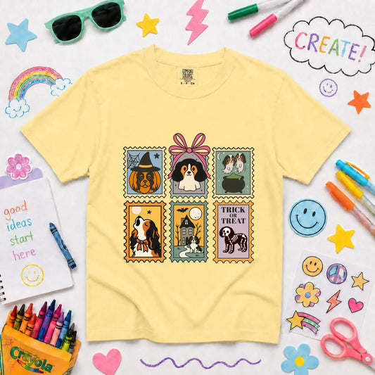 Youth Tshirt Butter / XS Custom Cavalier Halloween Stamps Unisex YOUTH TShirt
