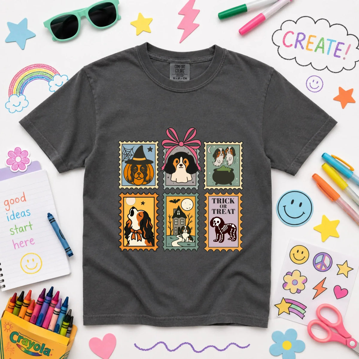 Youth Tshirt Pepper / XS Custom Cavalier Halloween Stamps Unisex YOUTH TShirt