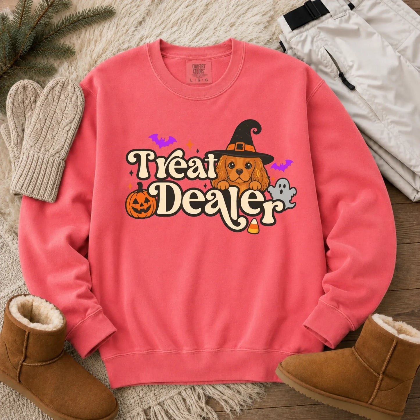 Custom Cavalier Halloween Treat Dealer Unisex Sweatshirt Watermelon