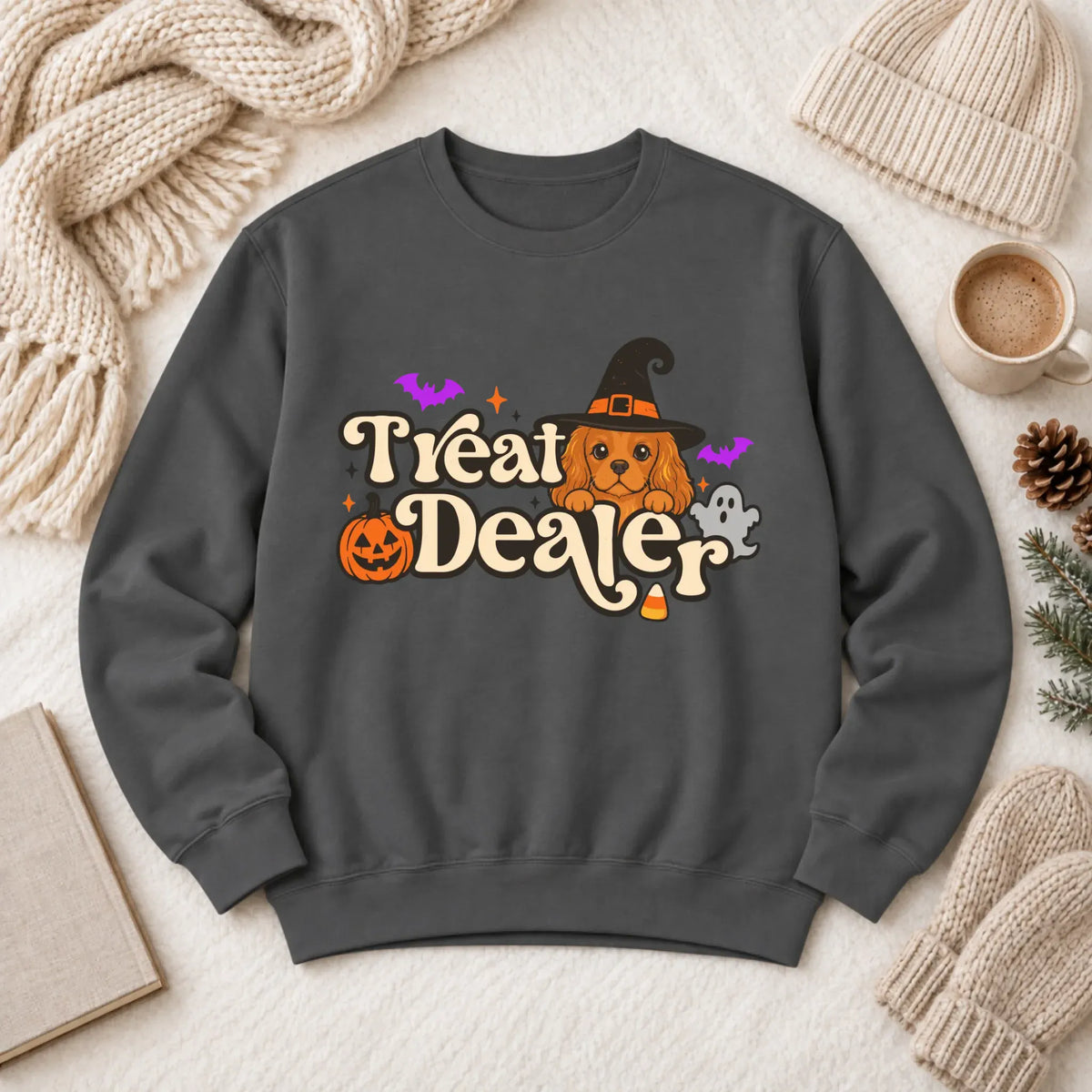 Custom Cavalier Halloween Treat Dealer Unisex Sweatshirt Pepper