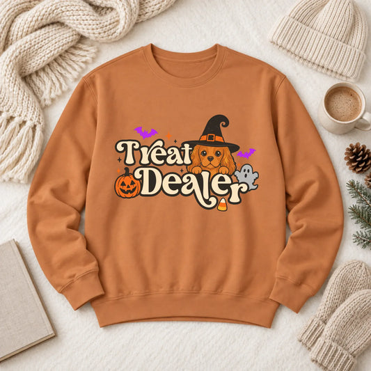 Custom Cavalier Halloween Treat Dealer Unisex Sweatshirt Yam
