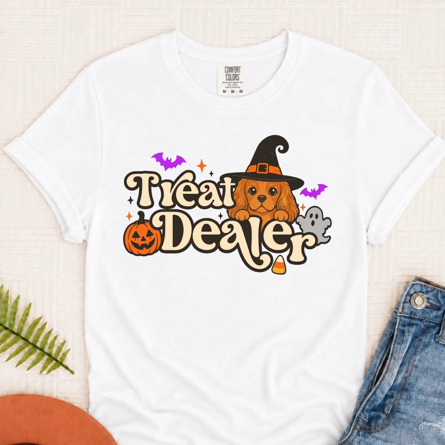 Custom Cavalier Halloween Treat Dealer Unisex Tshirt White