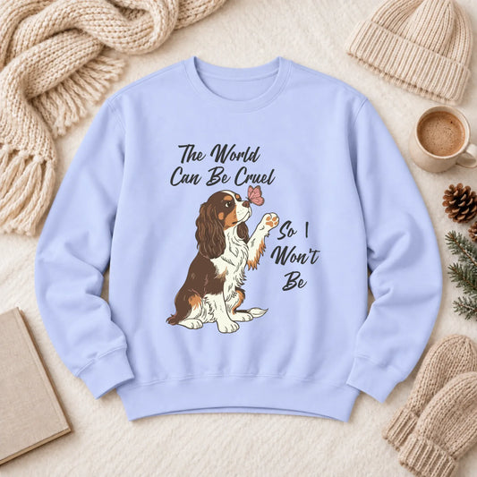 Custom Cavalier Happy Mental Health Unisex Sweatshirt Hydrangea