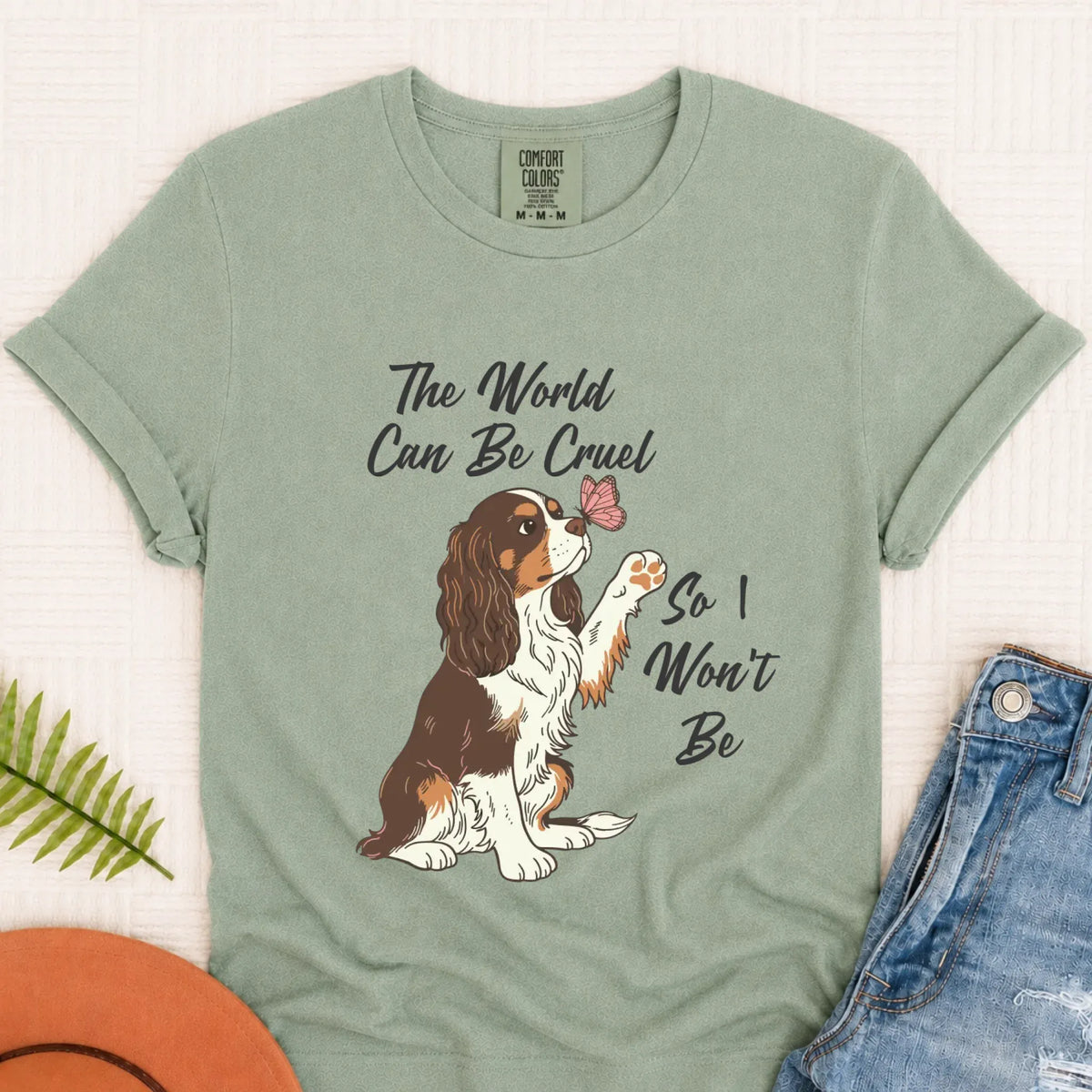 Custom Cavalier Happy Mental Health Unisex Tshirt Bay