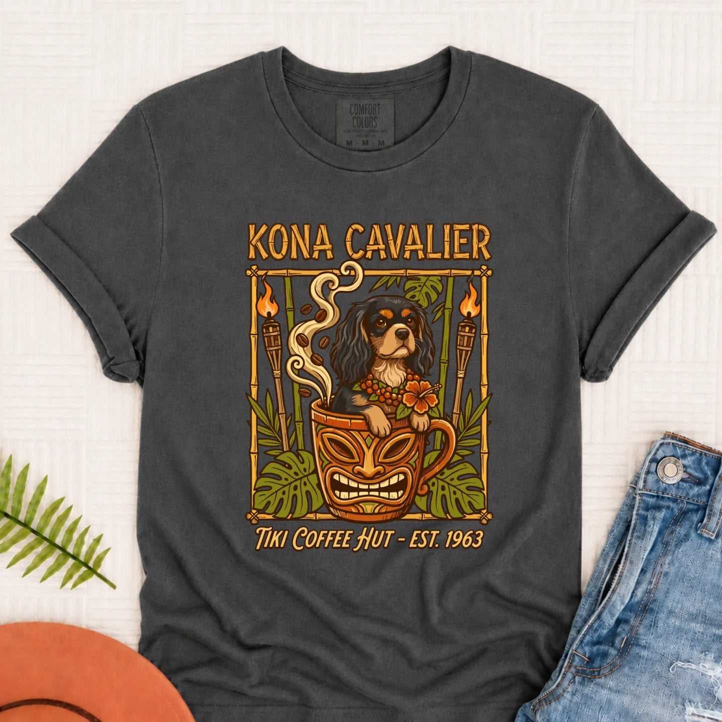Custom Cavalier Hawaiian Coffee Unisex TShirt Pepper