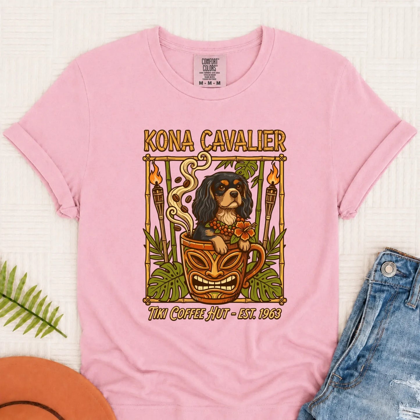 Custom Cavalier Hawaiian Coffee Unisex TShirt Blossom