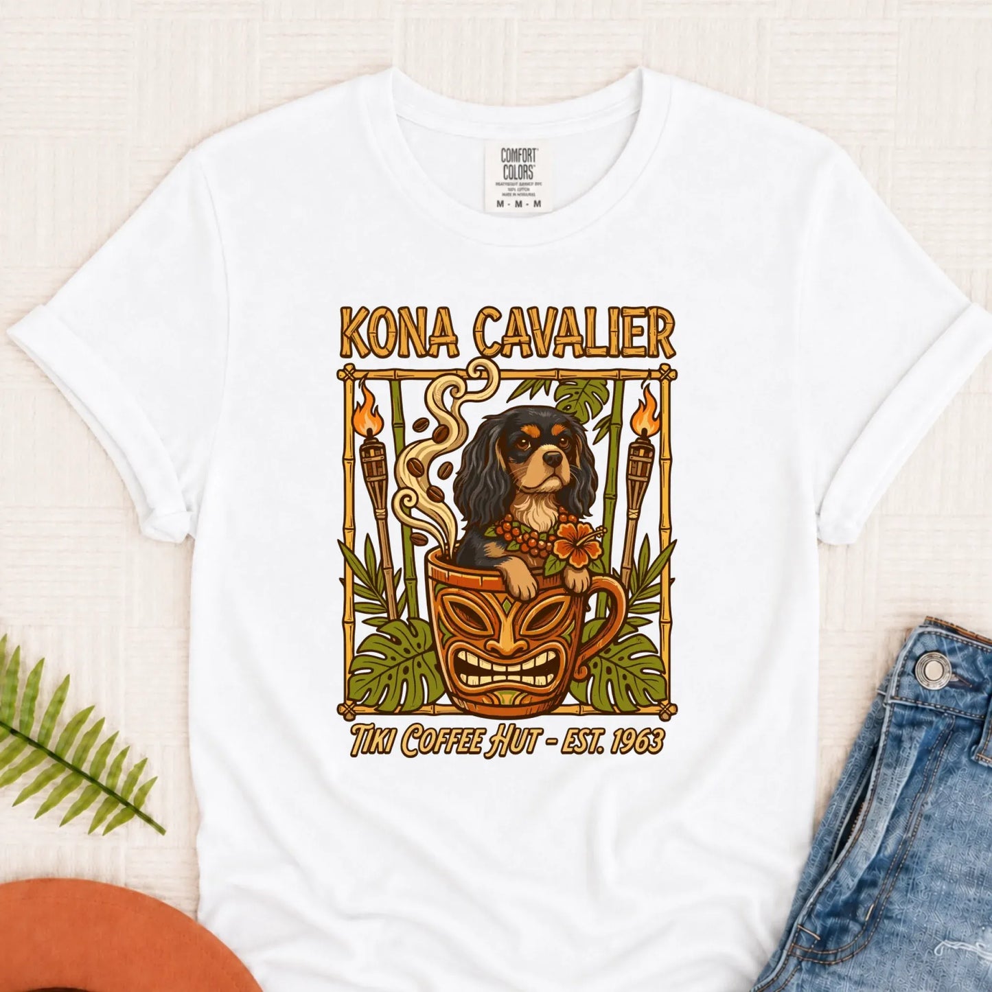 Custom Cavalier Hawaiian Coffee Unisex TShirt White