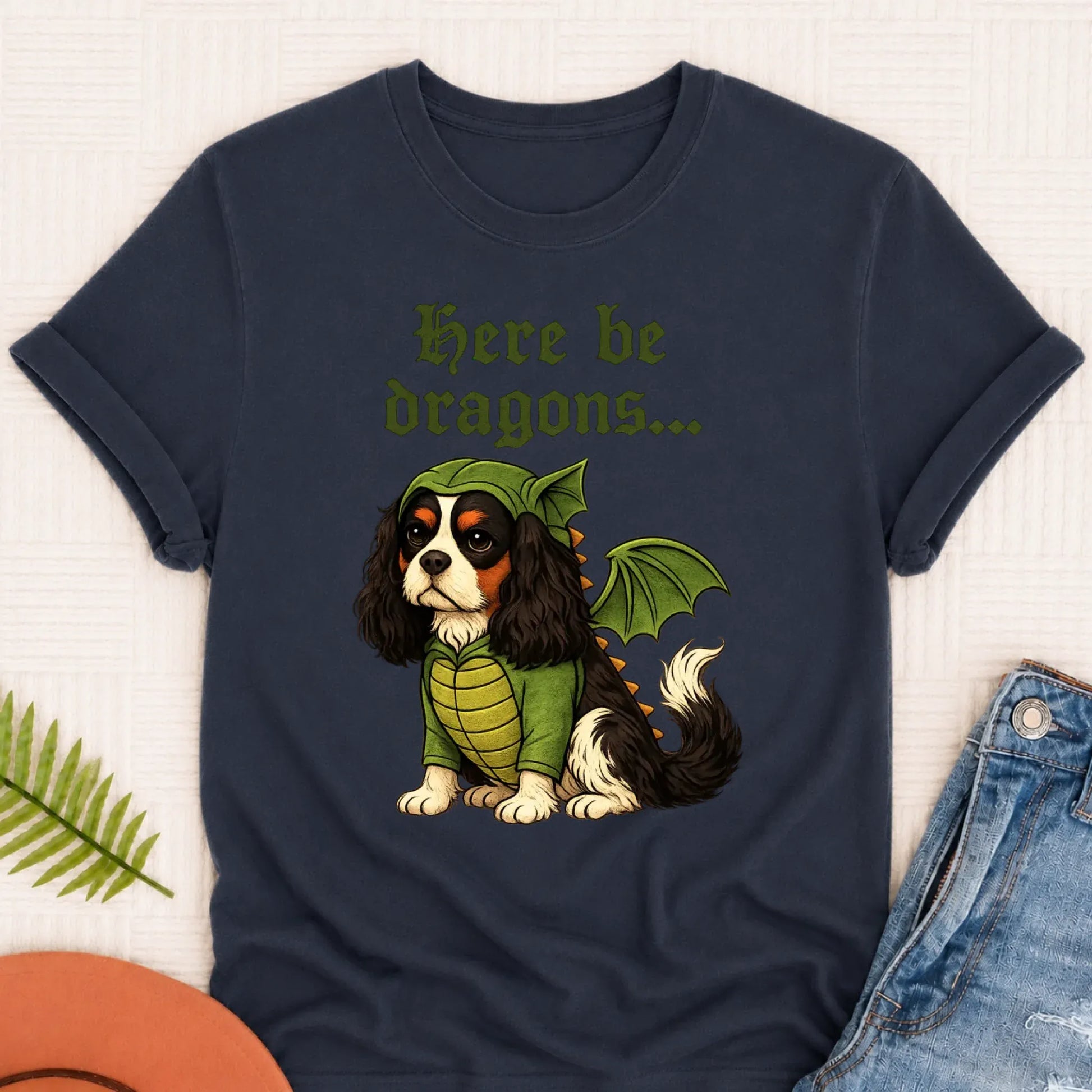 Custom Cavalier Here Be Dragons Unisex TShirt