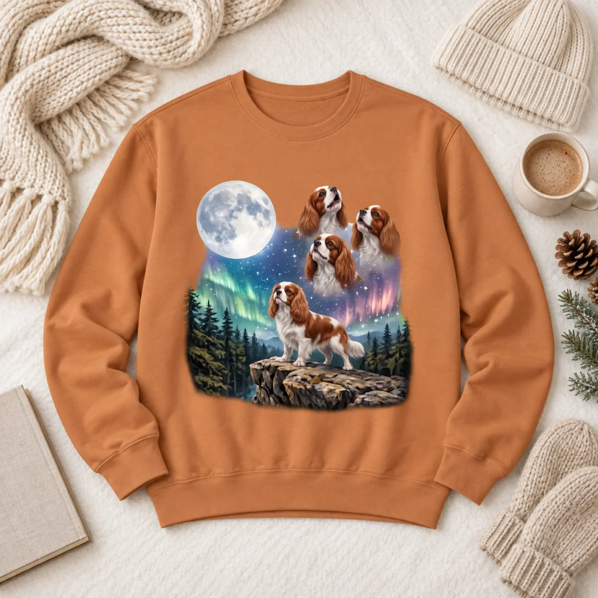 Custom Cavalier Howling Galaxy Unisex Sweatshirt Yam