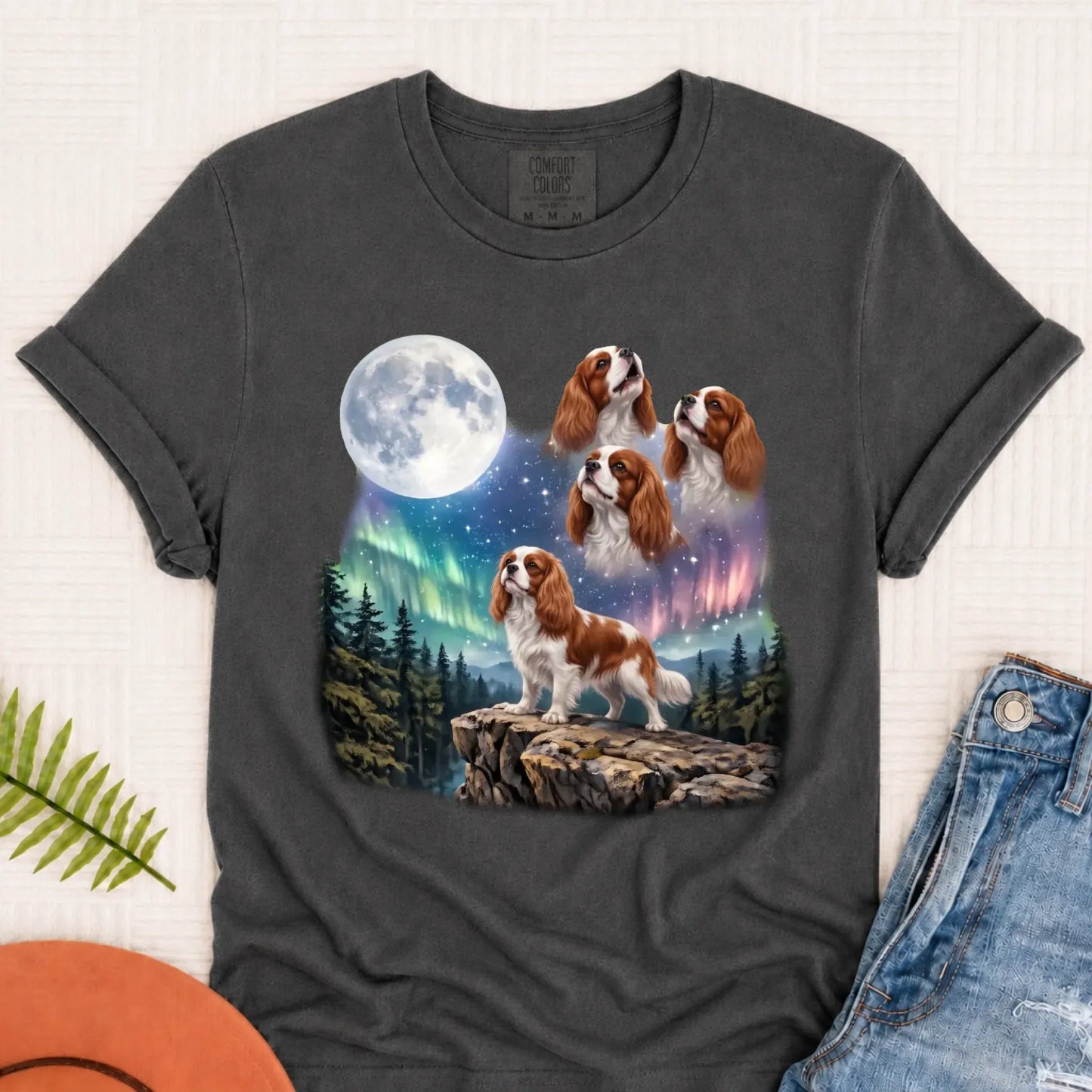 Custom Cavalier Howling Galaxy Unisex TShirt Pepper