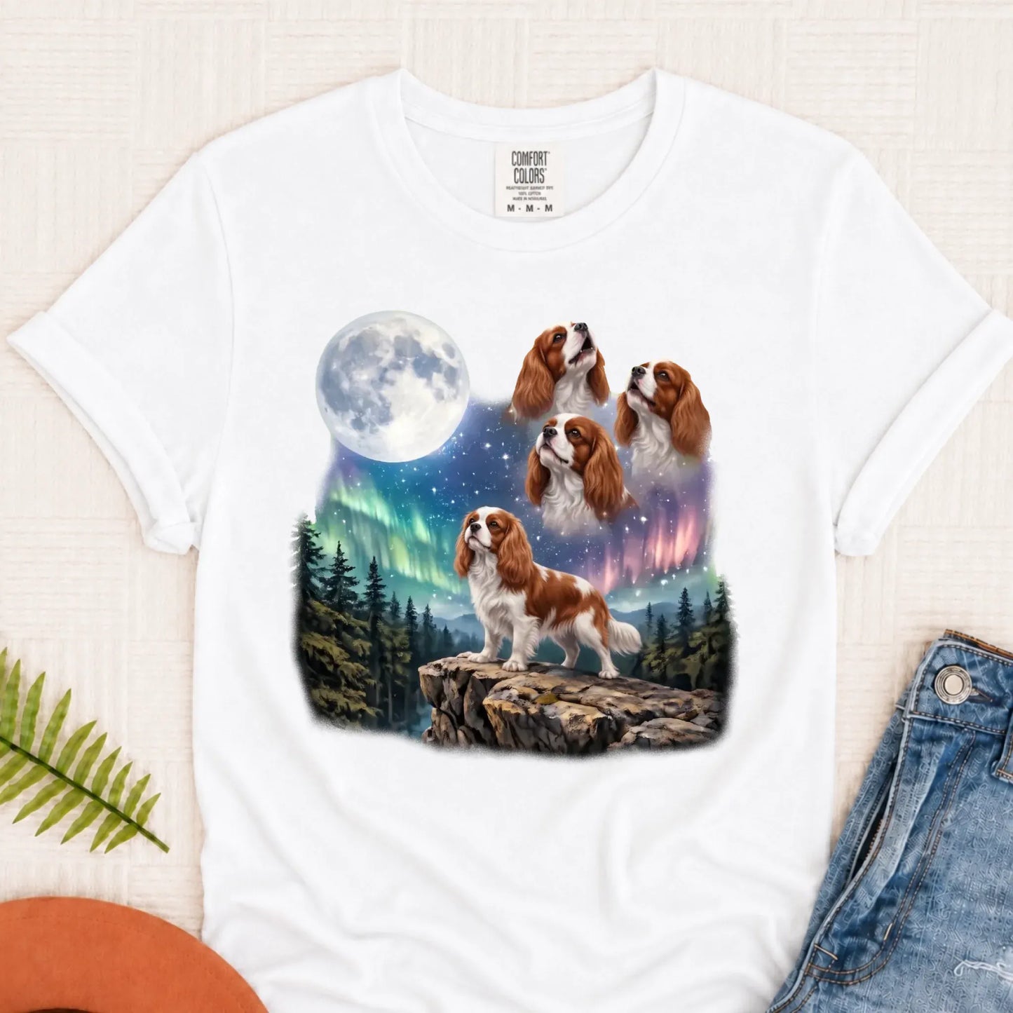 Custom Cavalier Howling Galaxy Unisex TShirt White
