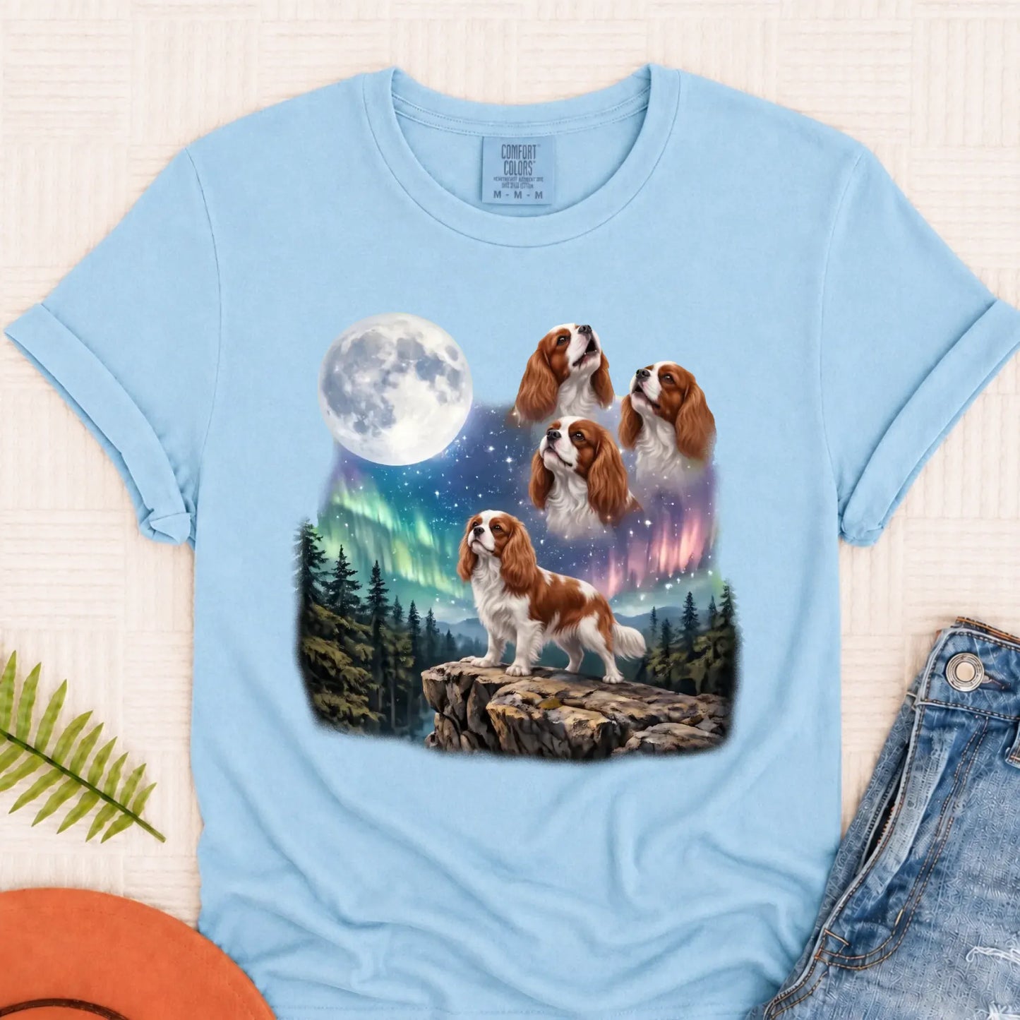 Custom Cavalier Howling Galaxy Unisex TShirt Chambray
