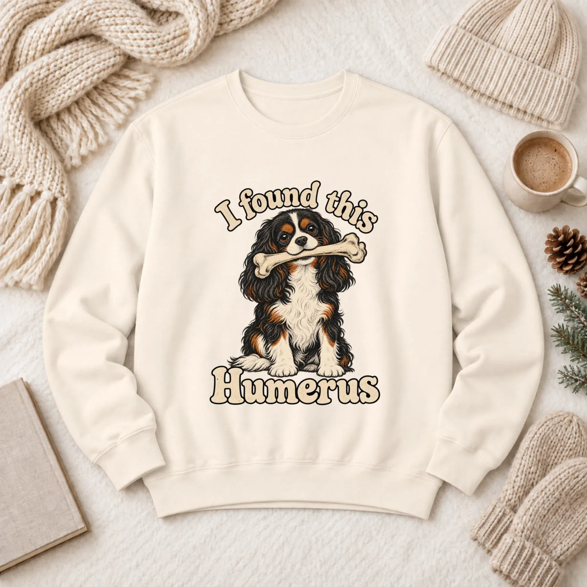 Sweatshirt Ivory / S Custom Cavalier Humerus Bone Unisex Sweatshirt