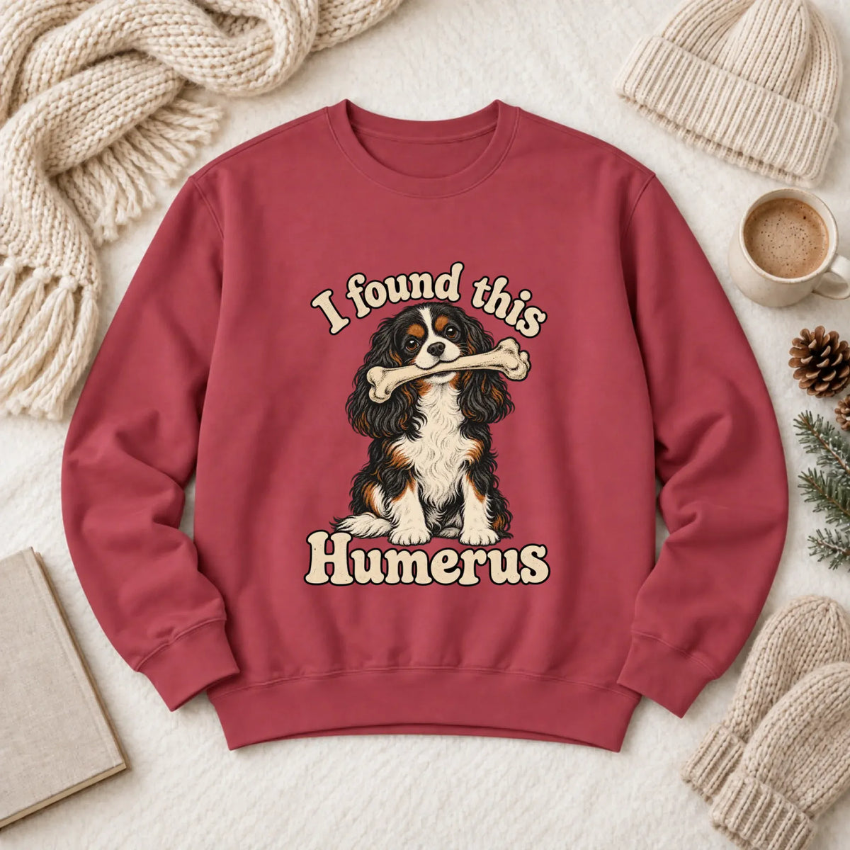 Sweatshirt Crimson / S Custom Cavalier Humerus Bone Unisex Sweatshirt