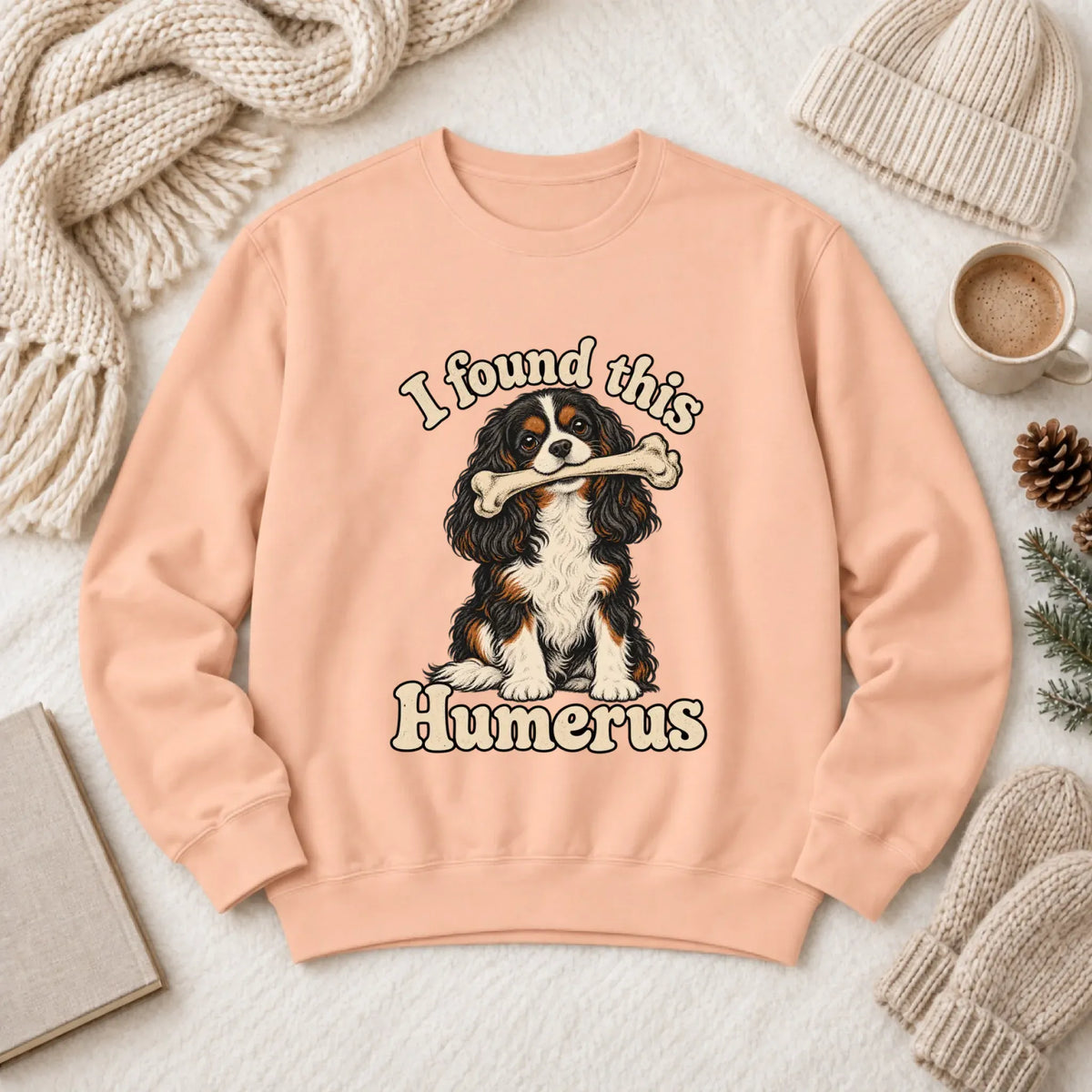 Sweatshirt Peachy / S Custom Cavalier Humerus Bone Unisex Sweatshirt