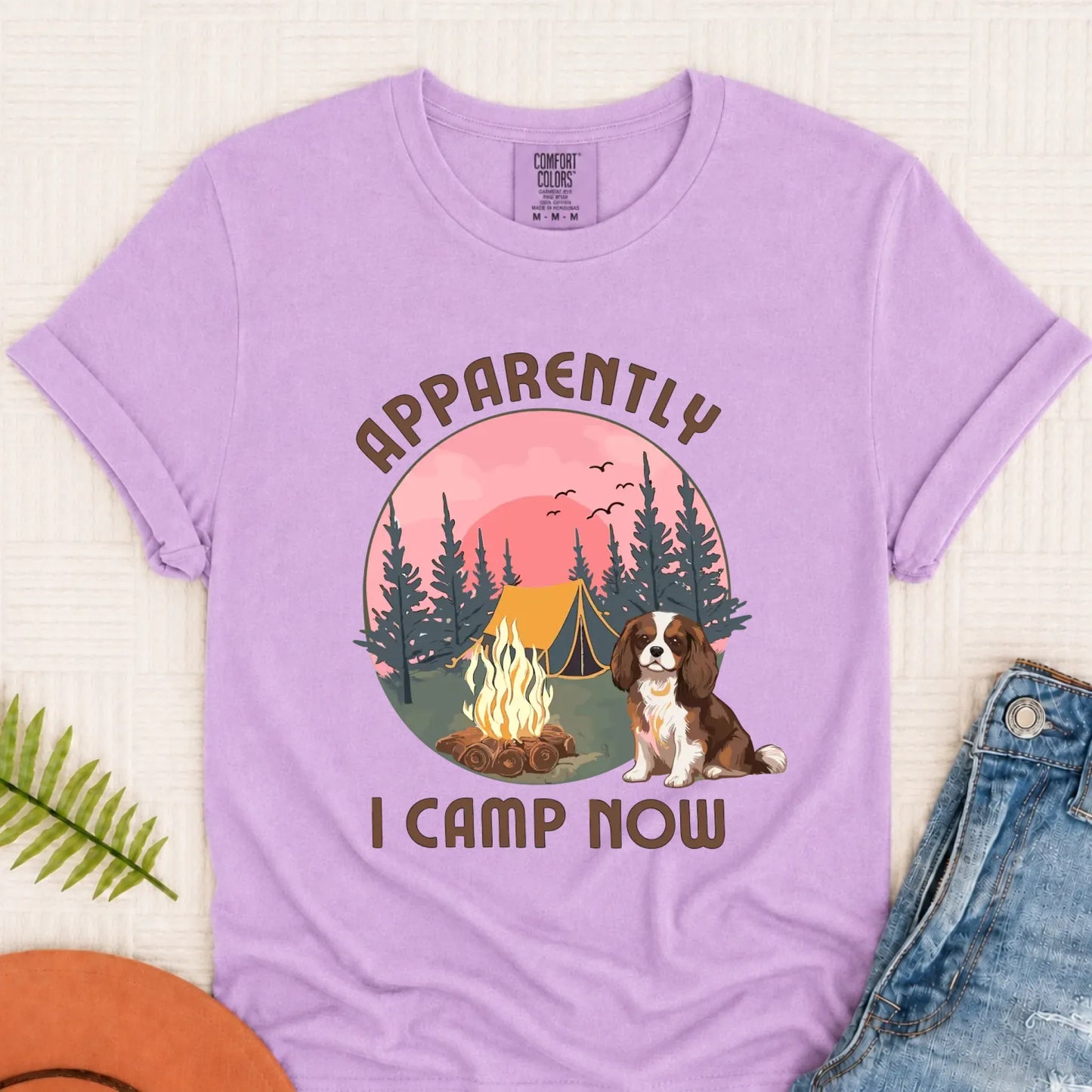 Custom Cavalier I Camp Now Camping Unisex TShirt Orchid