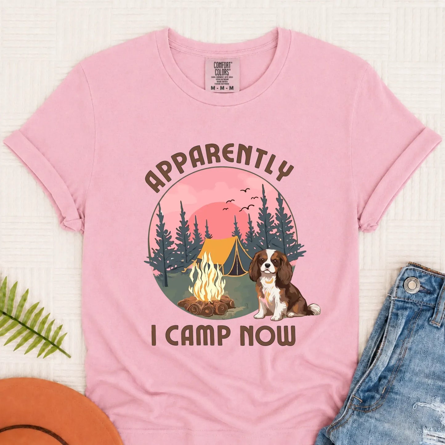 Custom Cavalier I Camp Now Camping Unisex TShirt Blossom