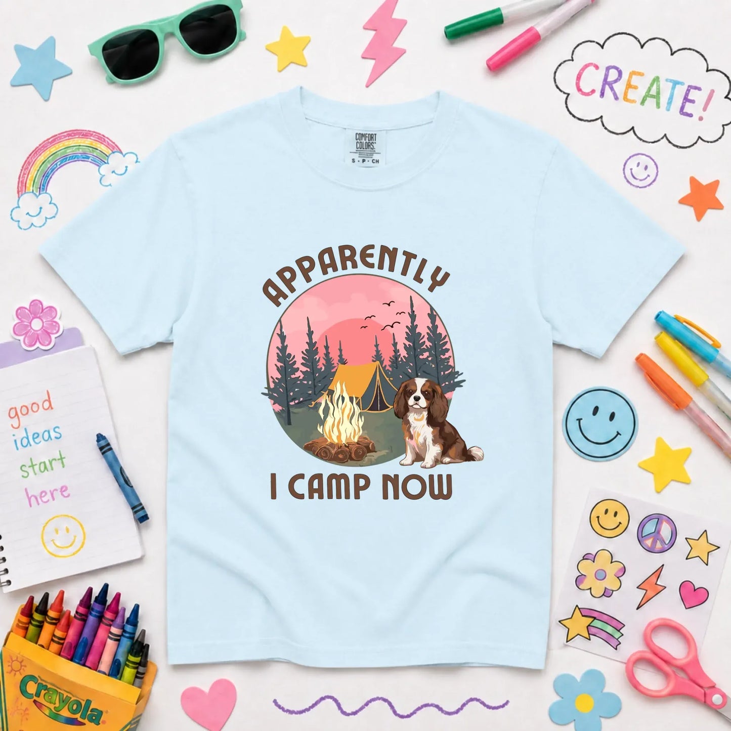Custom Cavalier I Camp Now Unisex YOUTH TShirt Chambray