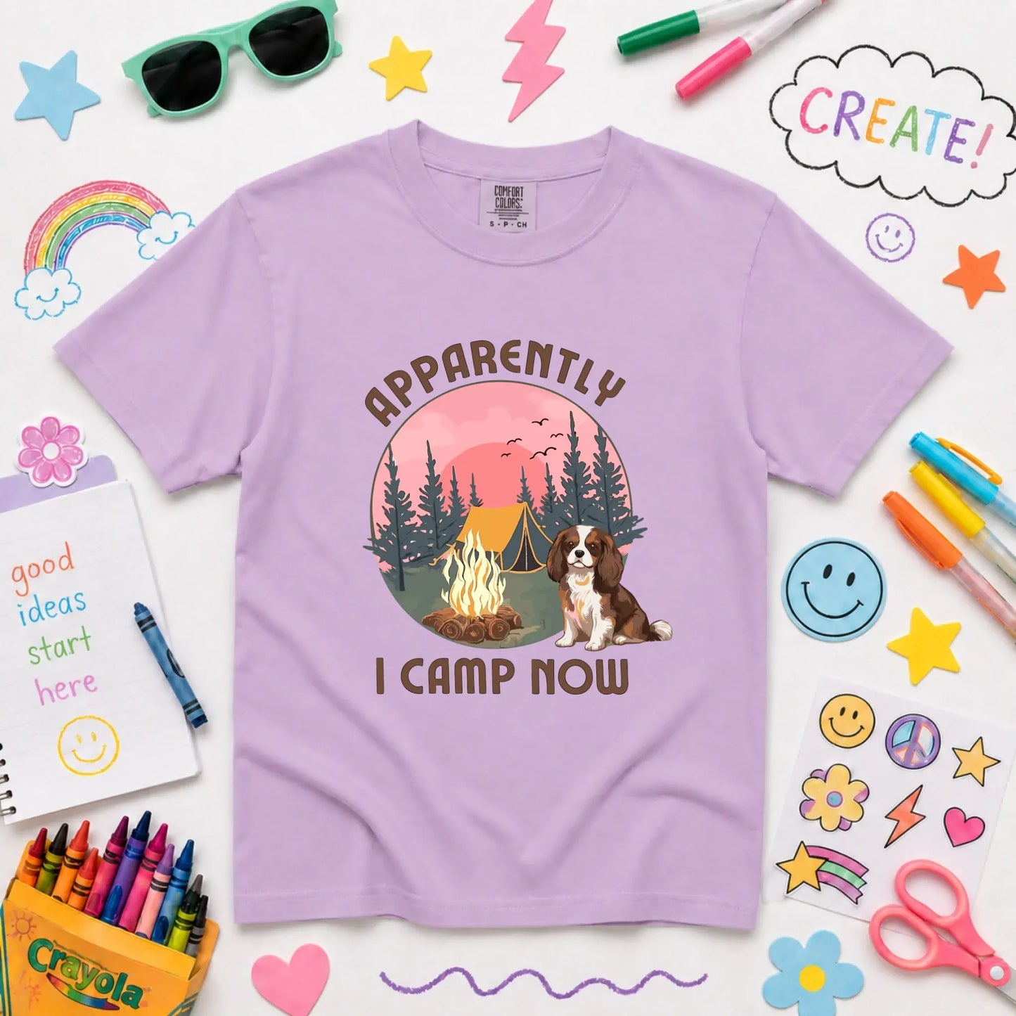 Custom Cavalier I Camp Now Unisex YOUTH TShirt Orchid