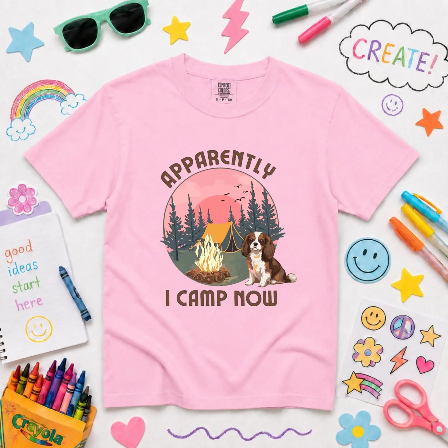 Custom Cavalier I Camp Now Unisex YOUTH TShirt Blossom
