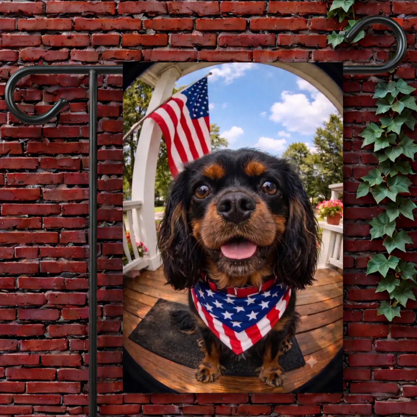 Custom Cavalier July 4th Camera Yard Flag Default 12'' × 18''