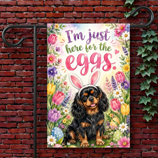 Custom Cavalier King Charles Easter Garden Flag 12'' × 18''