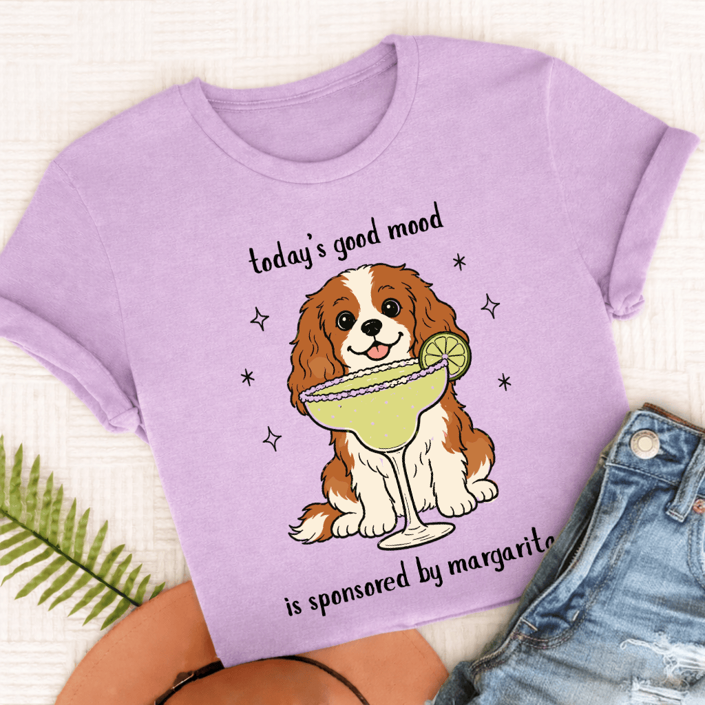 Custom Cavalier King Charles Margaritas Unisex TShirt Comfort Colors Orchid