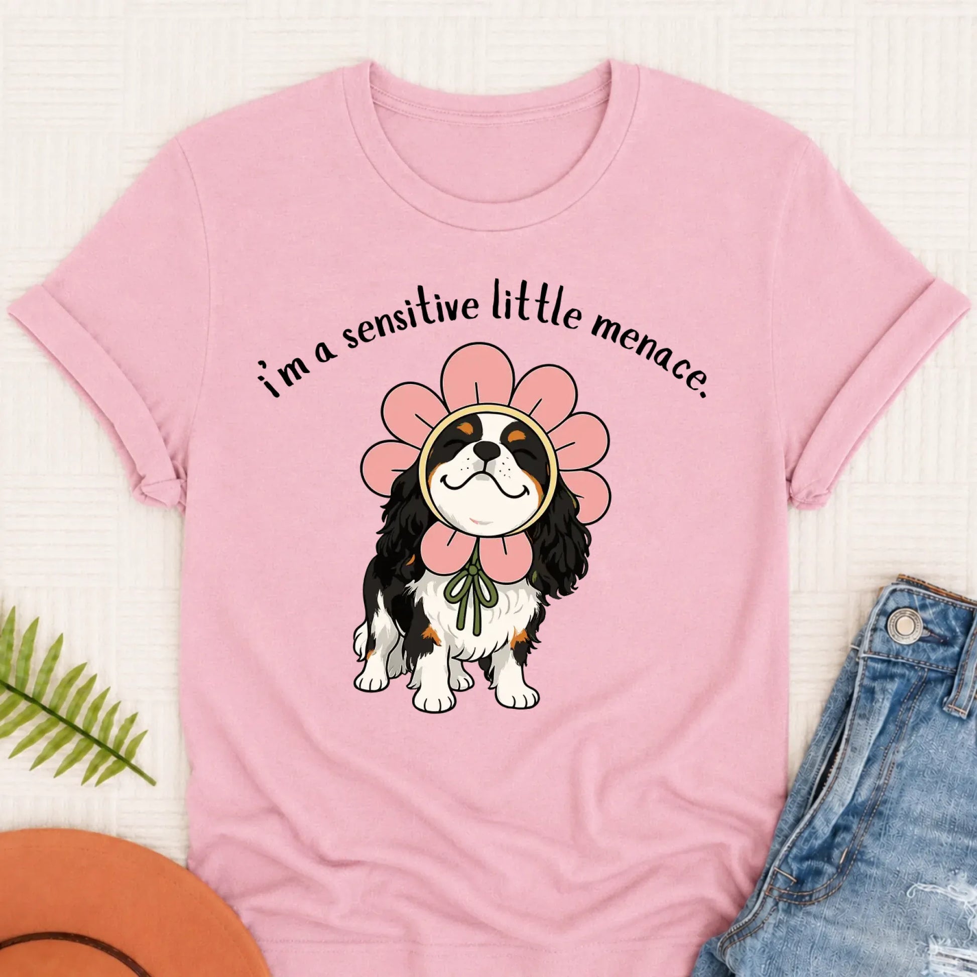 Custom Cavalier Little Menace Unisex TShirt Blossom