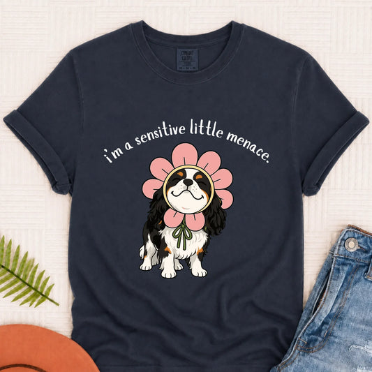 Custom Cavalier Little Menace Unisex TShirt Monster Dark 1717 Navy