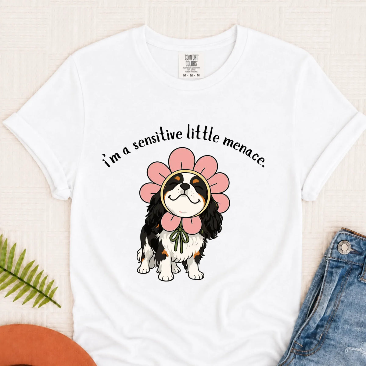 Custom Cavalier Little Menace Unisex TShirt White