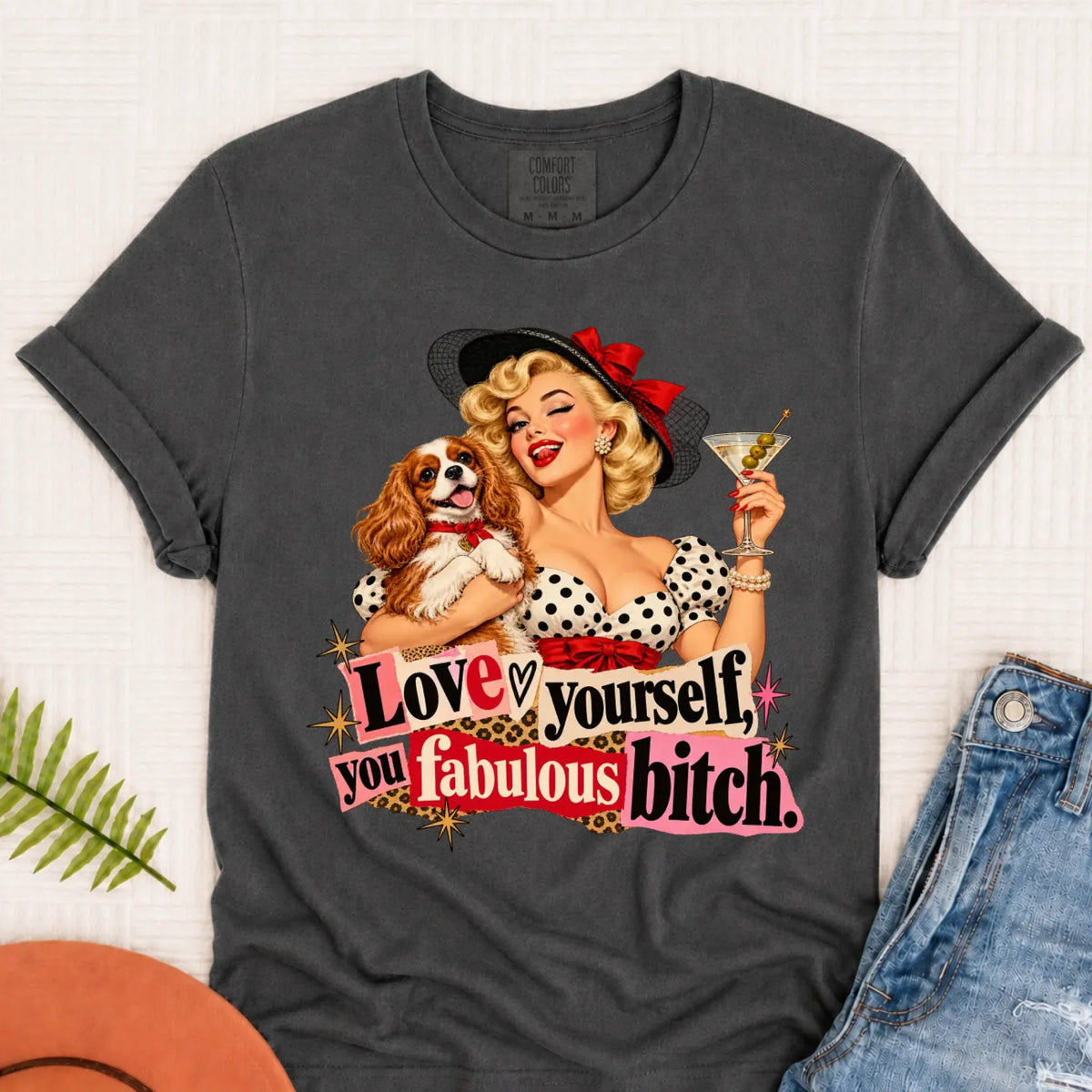 Customizer Monster Dark 1717 / Pepper / S Custom Cavalier Love Yourself Pinup Unisex TShirt