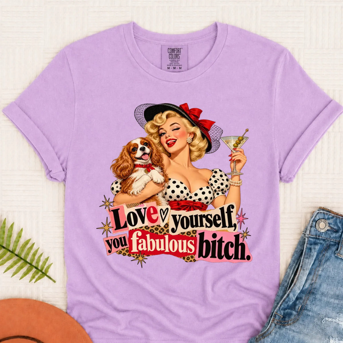 Customizer Monster Light 1717 / Orchid / S Custom Cavalier Love Yourself Pinup Unisex TShirt
