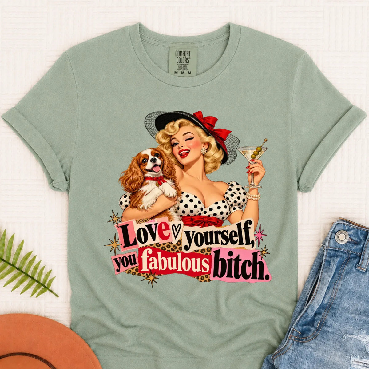 Customizer Monster Light 1717 / Bay / S Custom Cavalier Love Yourself Pinup Unisex TShirt