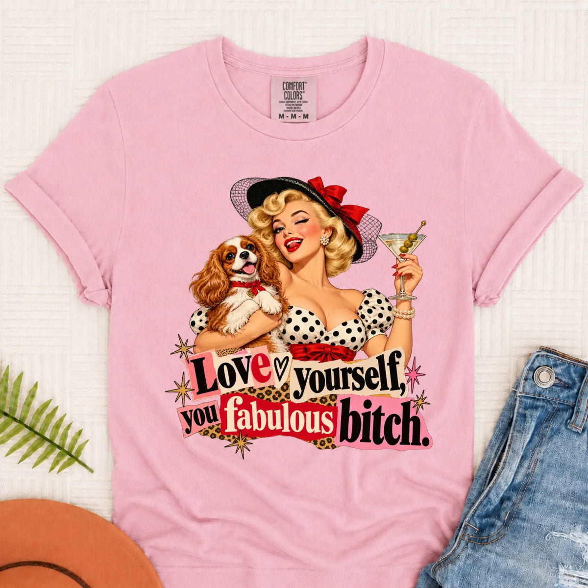 Customizer Monster Light 1717 / Blossom / S Custom Cavalier Love Yourself Pinup Unisex TShirt