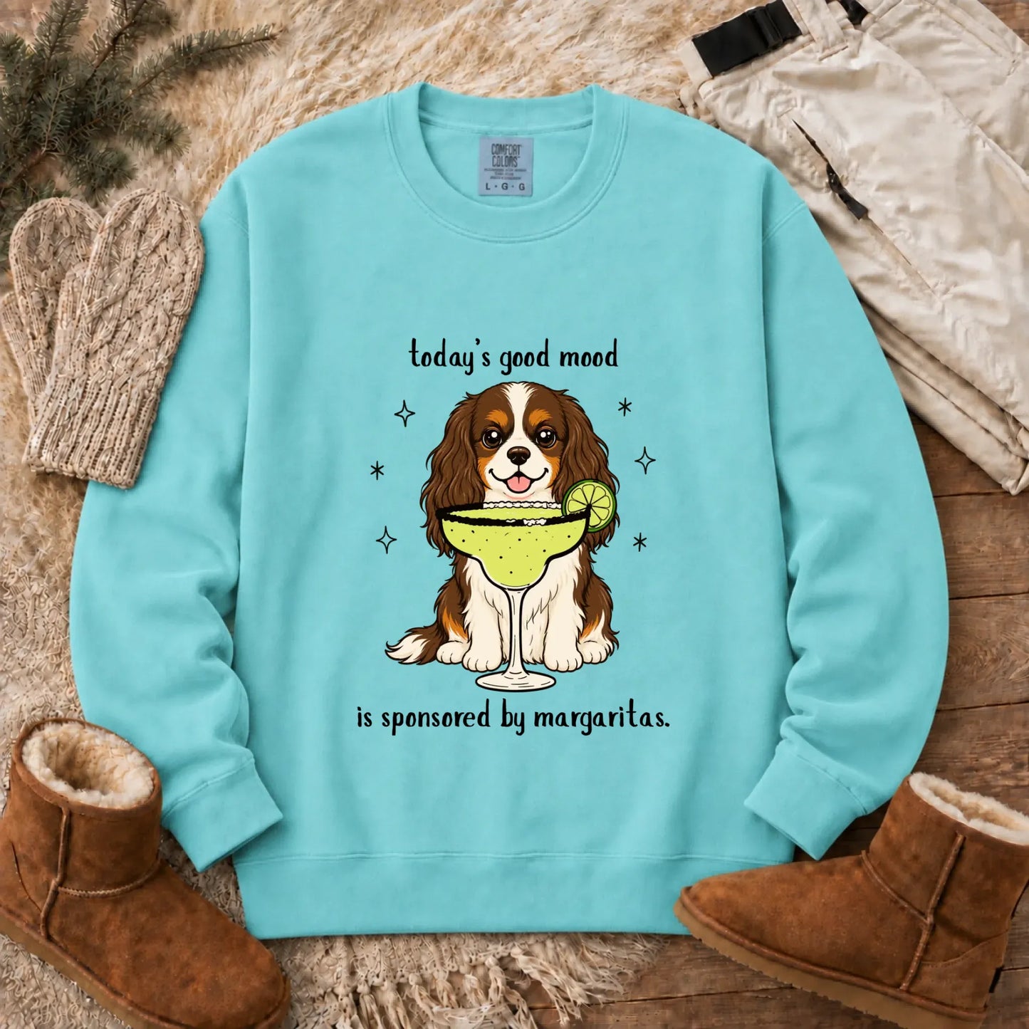 Custom Cavalier Margarita Drink Unisex Sweatshirt Chalky Mint