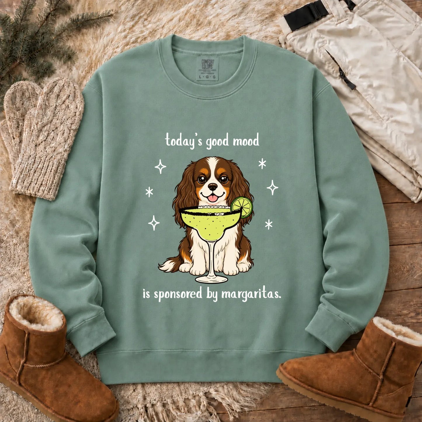Custom Cavalier Margarita Drink Unisex Sweatshirt Light Green