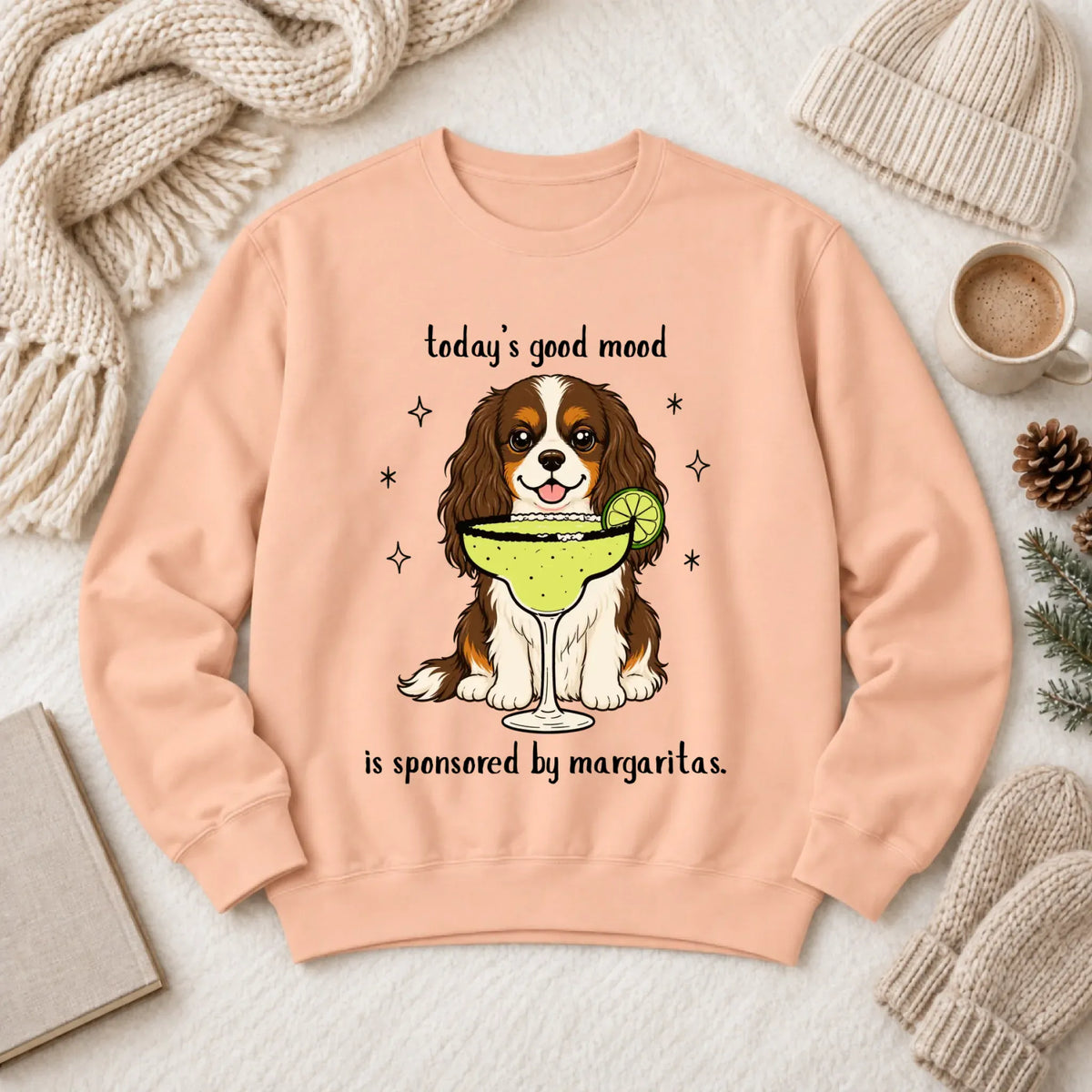 Custom Cavalier Margarita Drink Unisex Sweatshirt Peachy