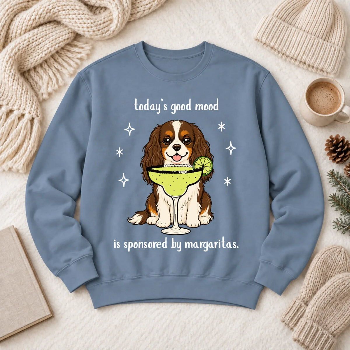 Custom Cavalier Margarita Drink Unisex Sweatshirt Blue Jean