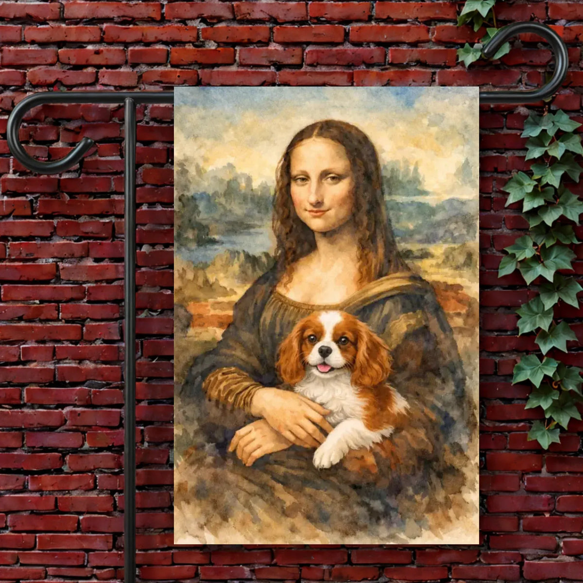Custom Cavalier Mona Lisa Da Vinci Garden Flag 12'' × 18''