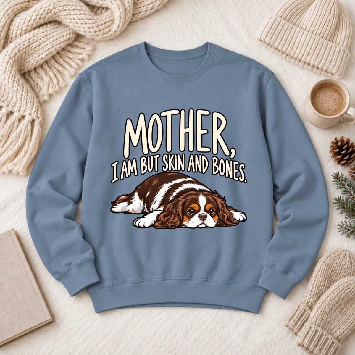 Custom Cavalier Mother Skin Bones Unisex Sweatshirt Blue Jean