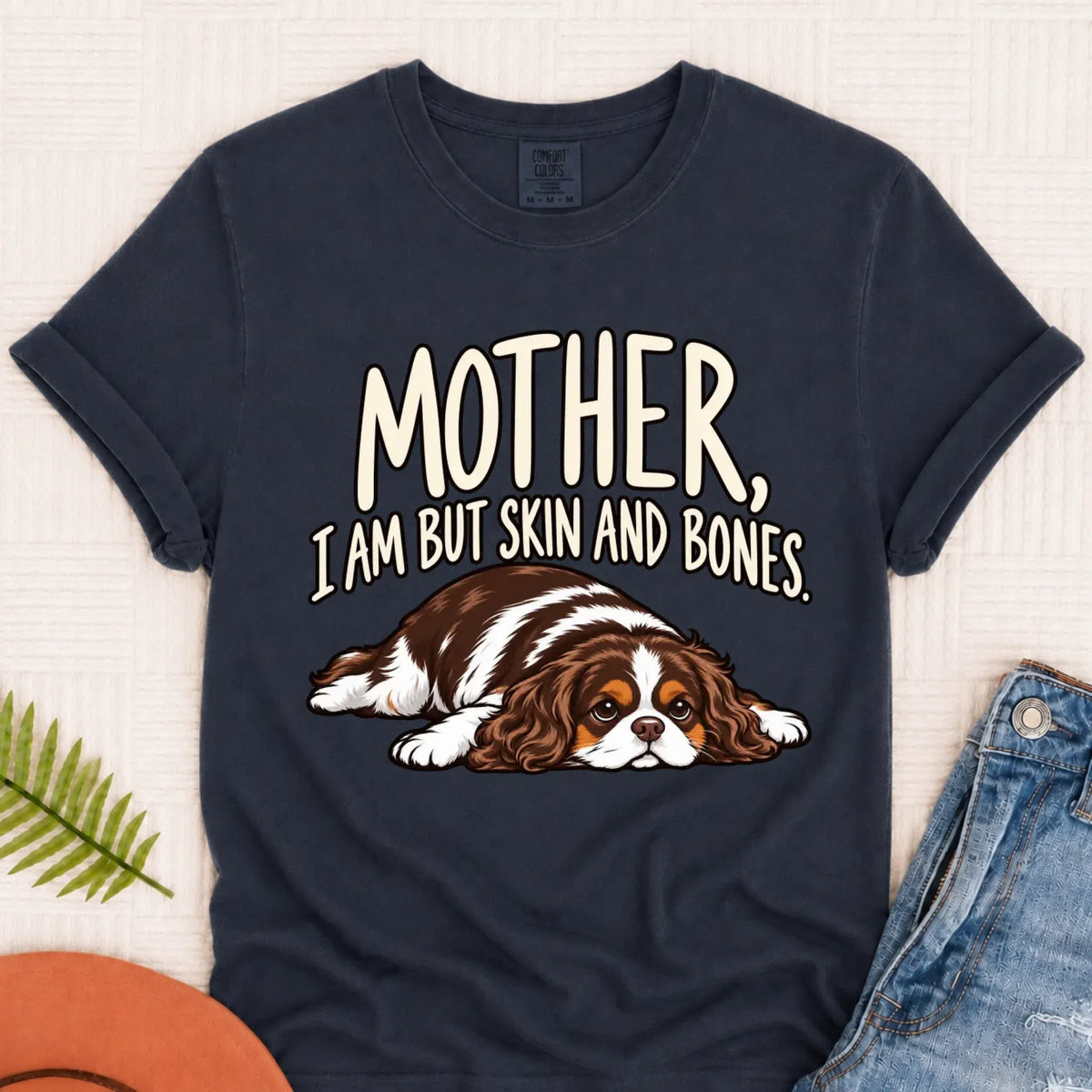 Custom Cavalier Mother Skin Bones Unisex Tshirt Navy