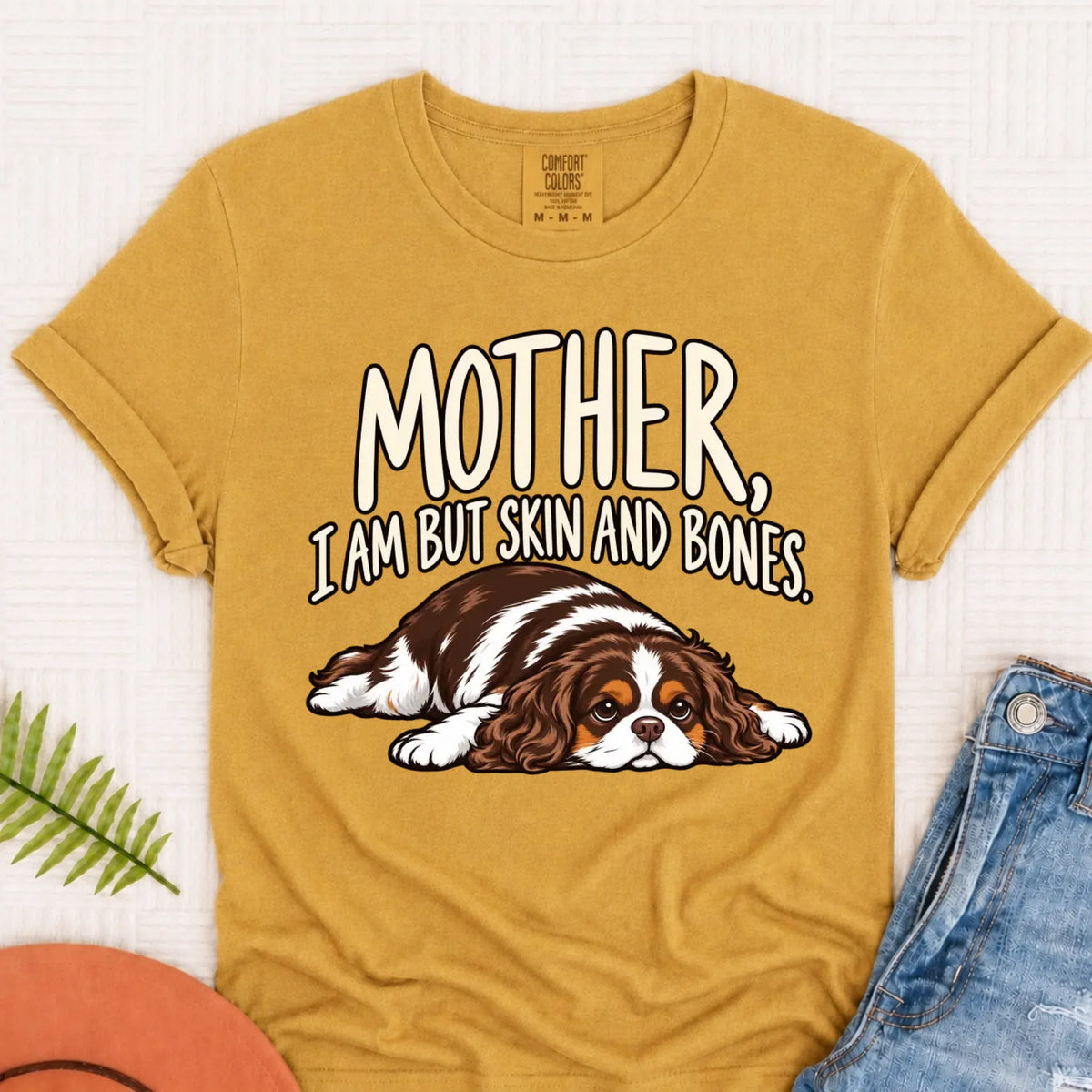 Custom Cavalier Mother Skin Bones Unisex Tshirt Mustard